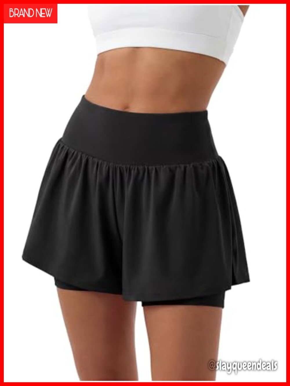 Flowy Athletic Running Shorts Built-in Liner Pockets